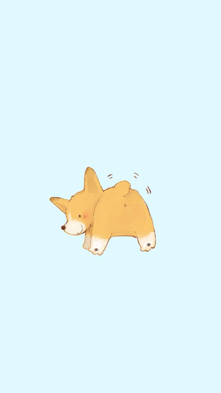 Cartoon Corgi Butts Background