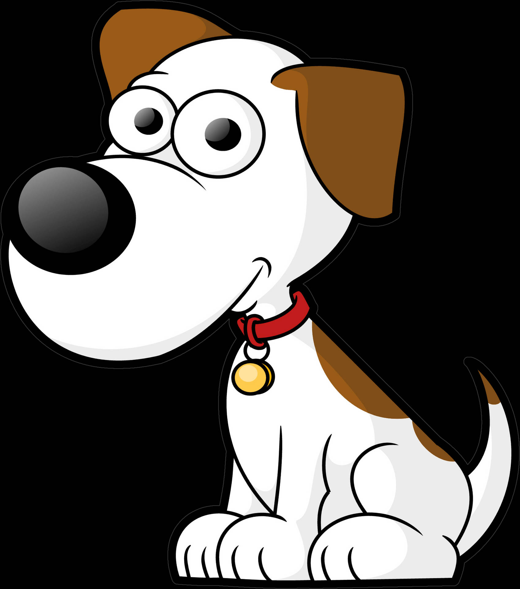 Cartoon Dog With Golden Pendant Background