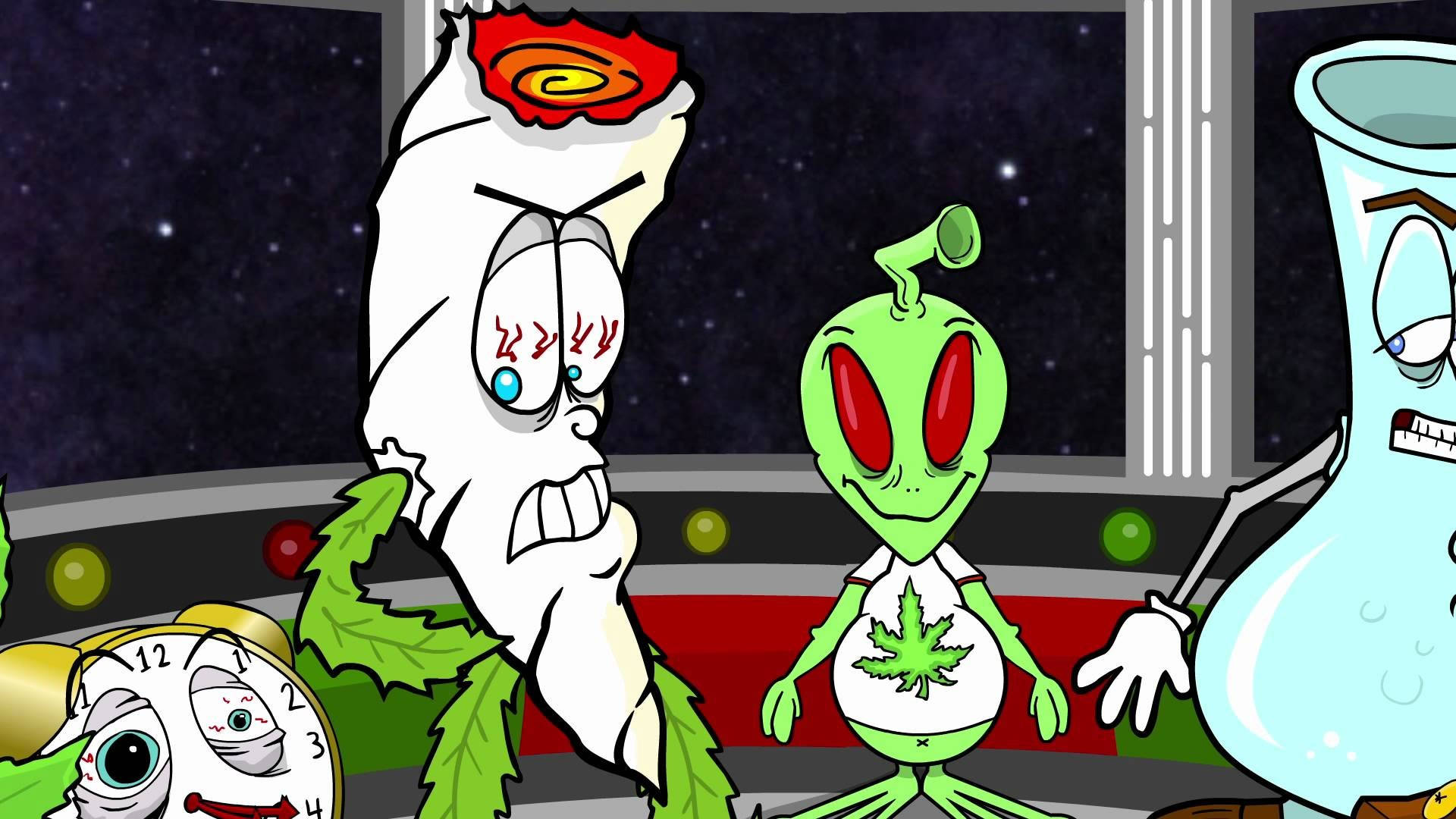 Cartoon Doing Weed Background