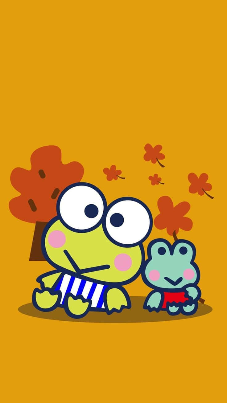 Cartoon Frogs Autumn Backdrop Background