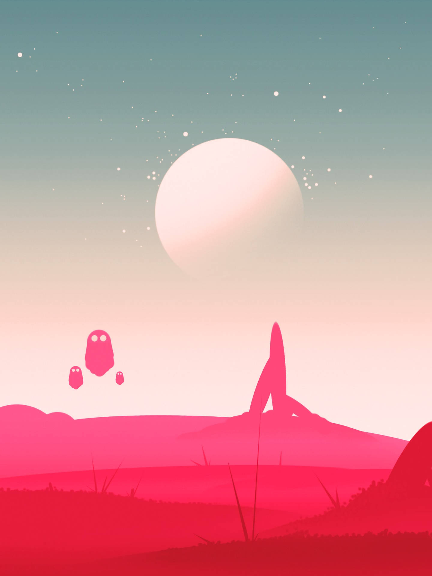 Cartoon Ghost Pink Aesthetic Background