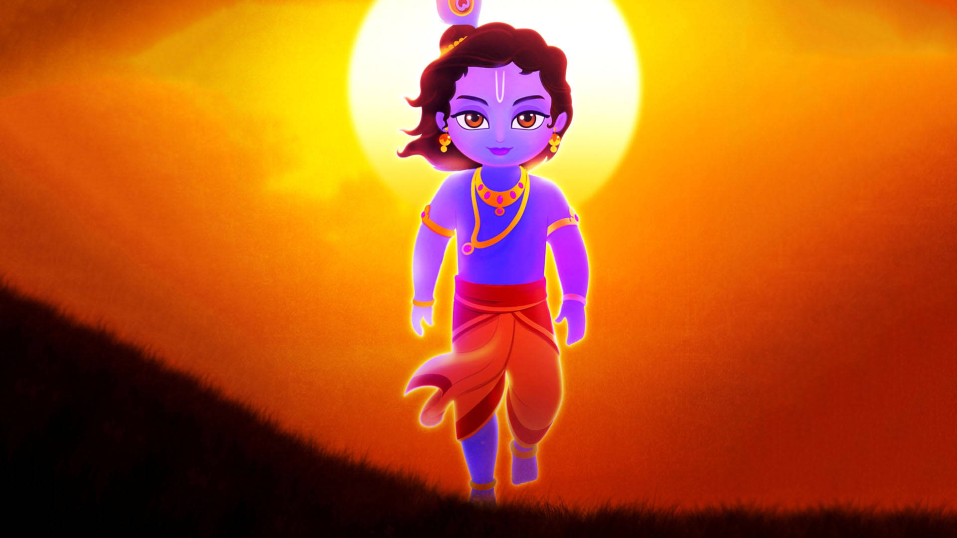 Cartoon God Full Hd Lord Krishna Background