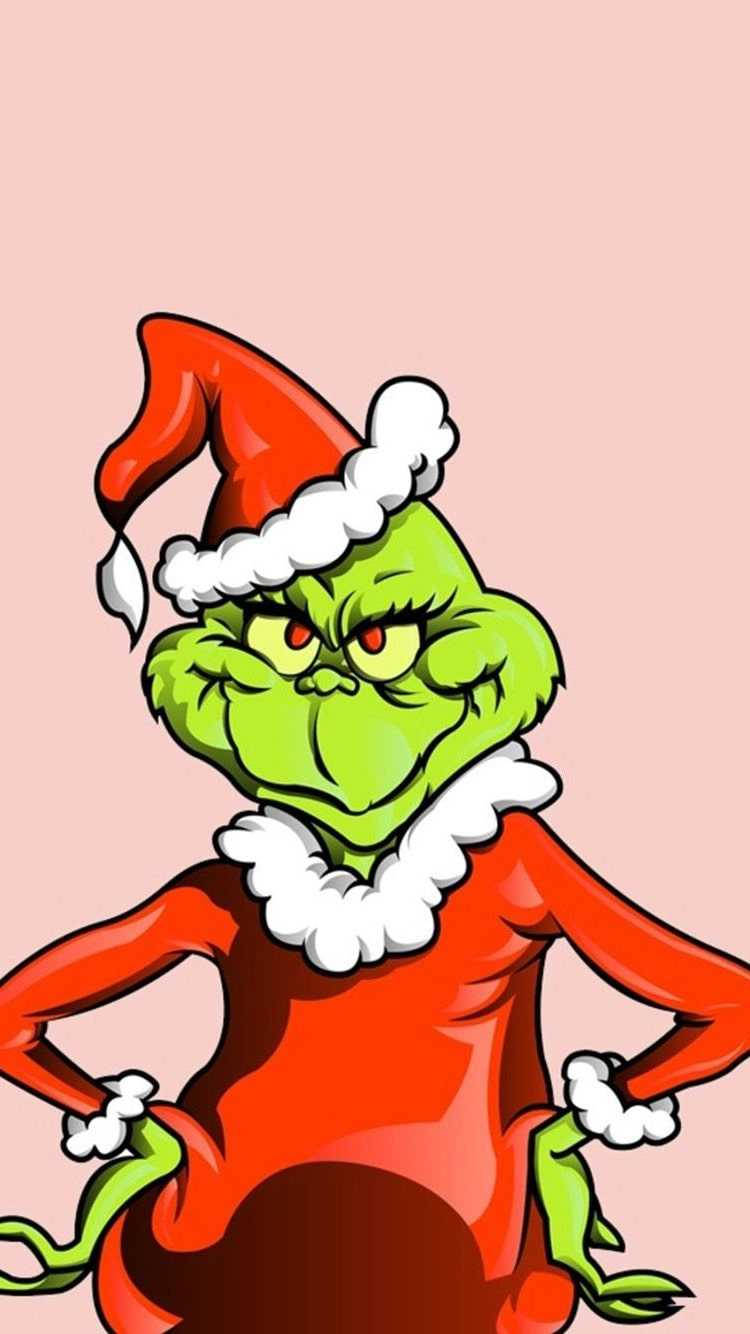 Cartoon Grinch In Pink Background