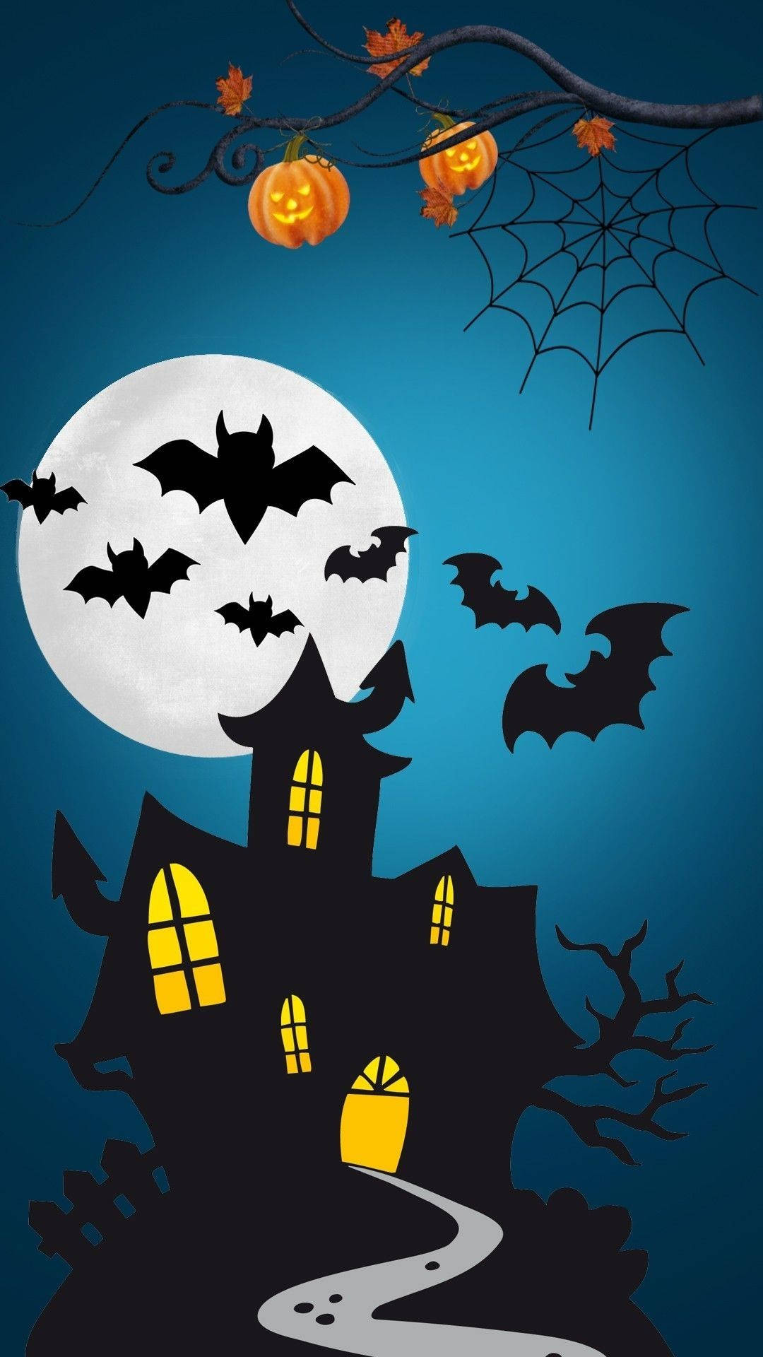 Cartoon Halloween Dreadful Mansion Background