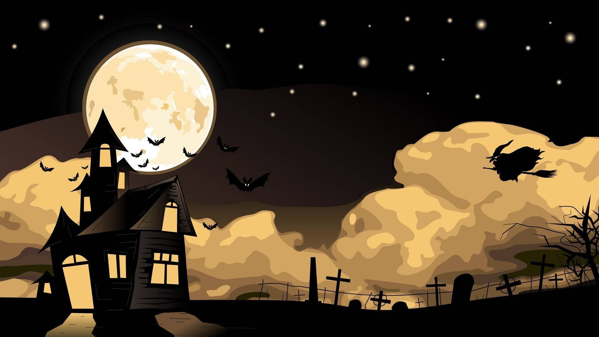 Cartoon Halloween Spooky Mansion