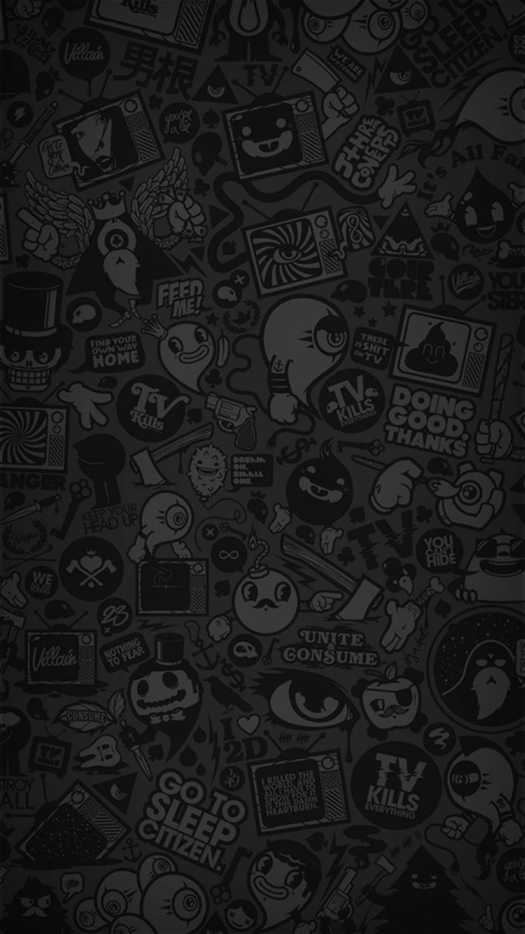 Cartoon Icons Samsung Black