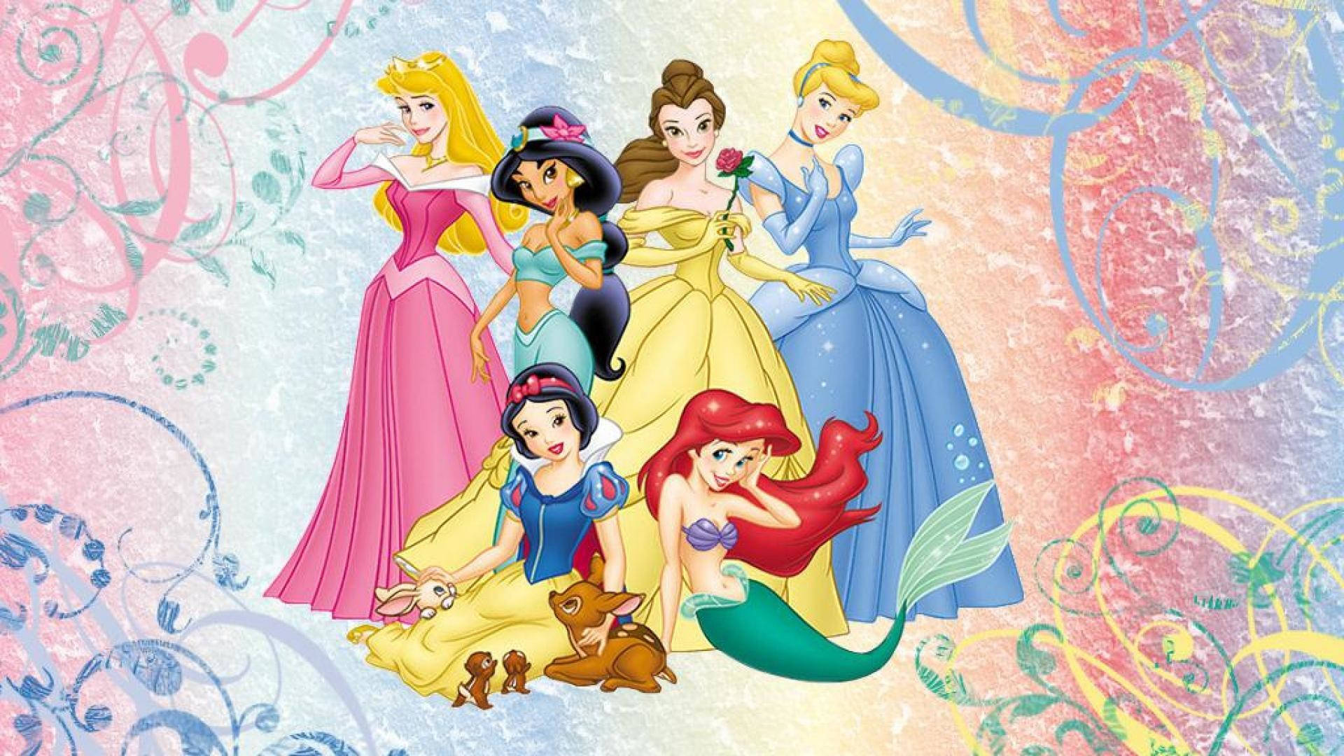 Cartoon Image Of Beautiful Princesses Background