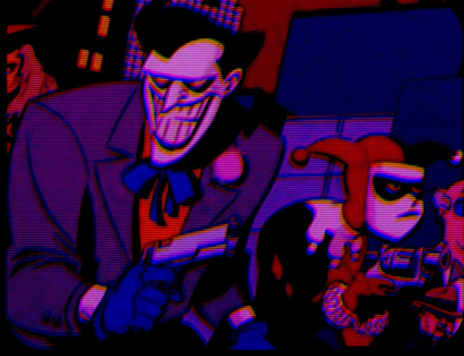Cartoon Joker Pfp With Harley Quinn Background