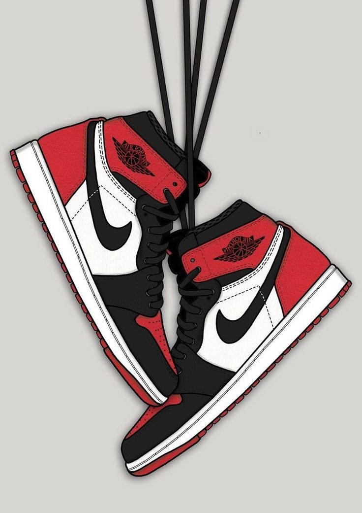 Cartoon Jordan Shoes Bred Toe Background