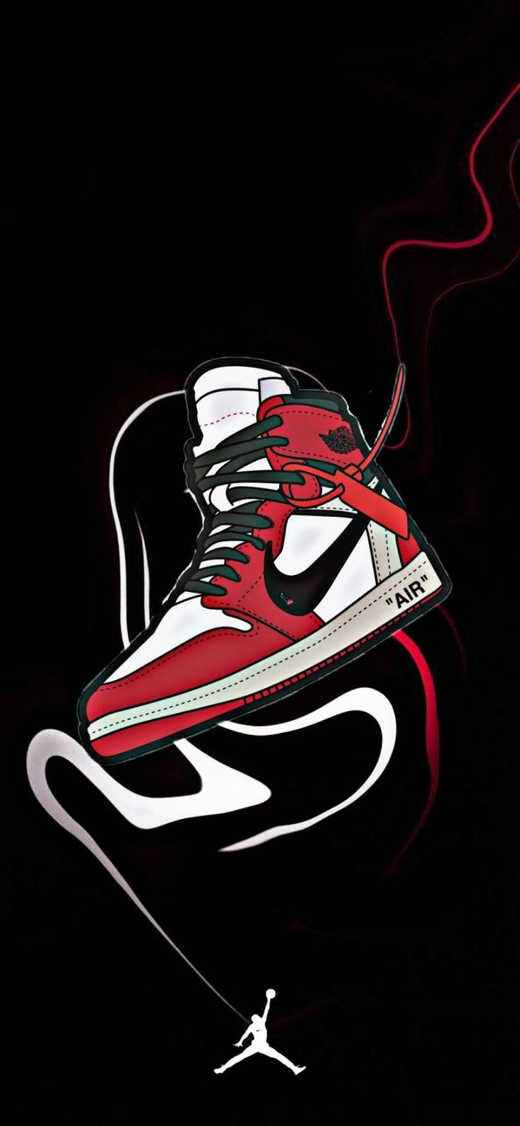 Cartoon Jordan Shoes Chicago Black Background Background