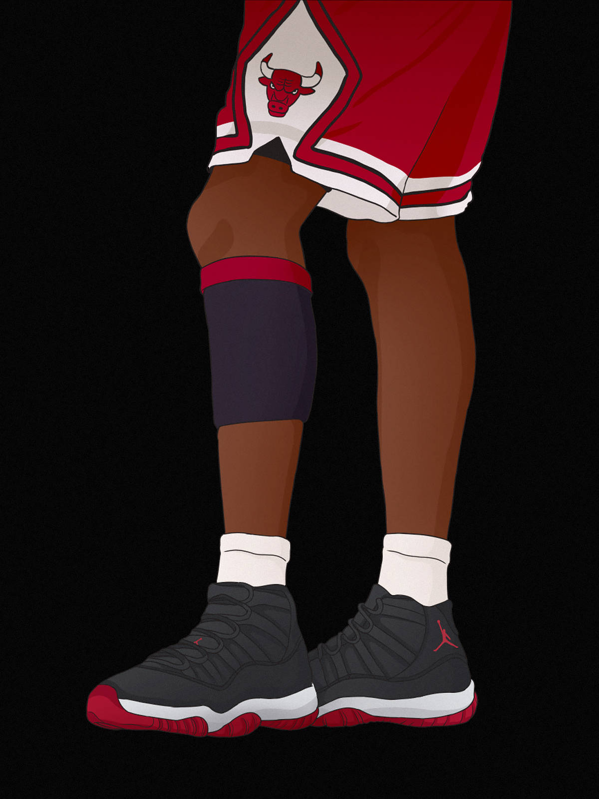 Cartoon Jordan Shoes Chicago Bulls Background