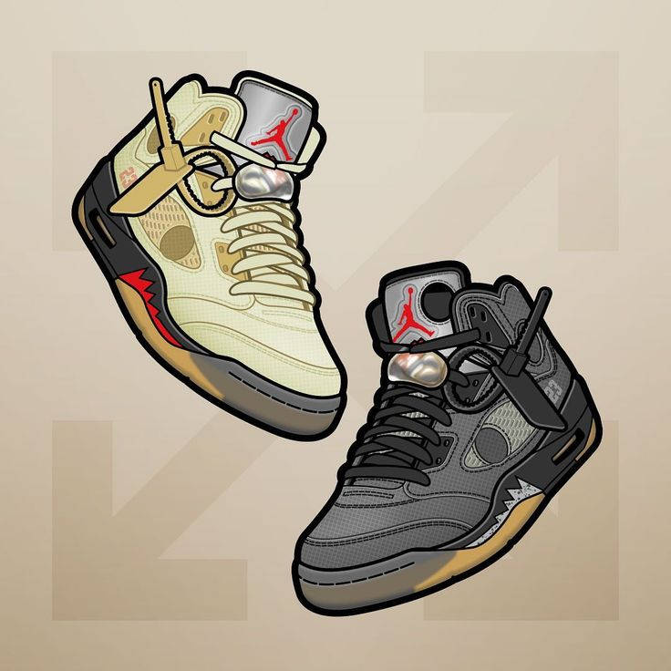 Cartoon Jordan Shoes Gold And Black Background