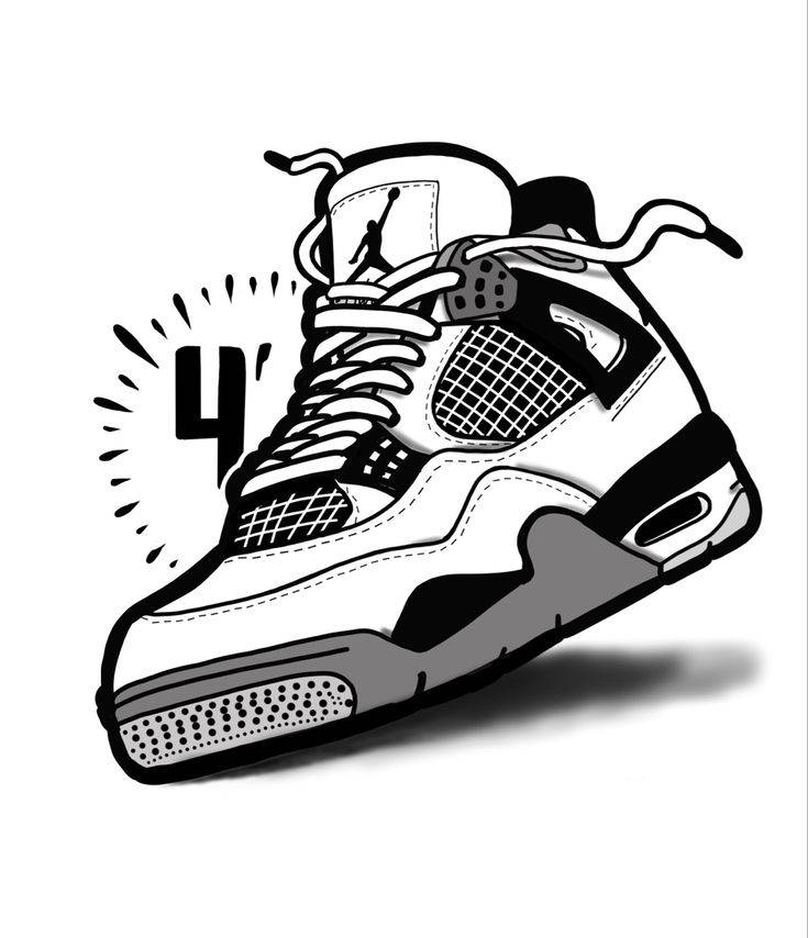 Cartoon Jordan Shoes Iv Background