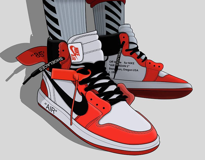 Cartoon Jordan Shoes Jordan I Background