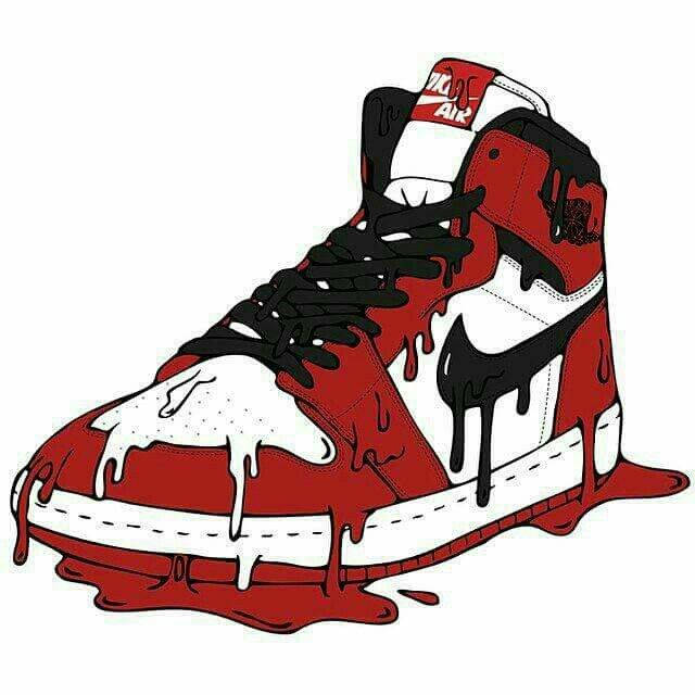 Cartoon Jordan Shoes Melting Chicago Background