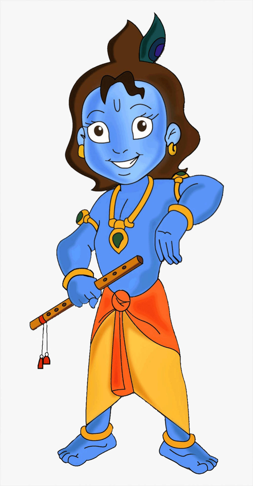 Cartoon Krishna Digital Drawing Background