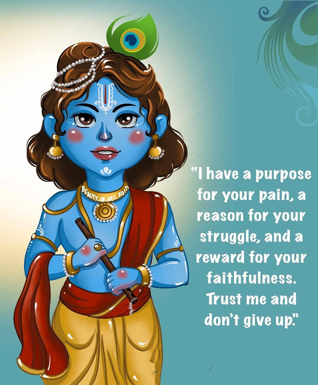Cartoon Krishna Quotation