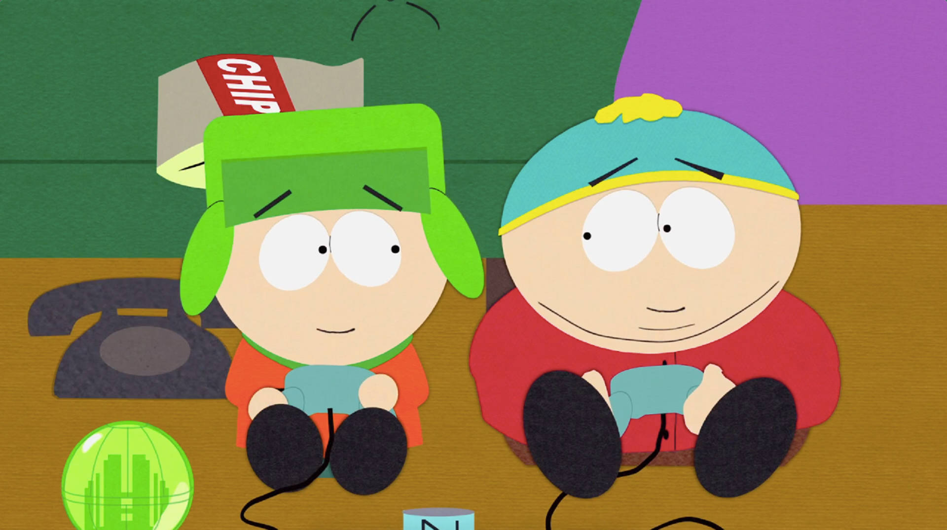 Cartoon Kyle Broflovski And Eric Cartman Background