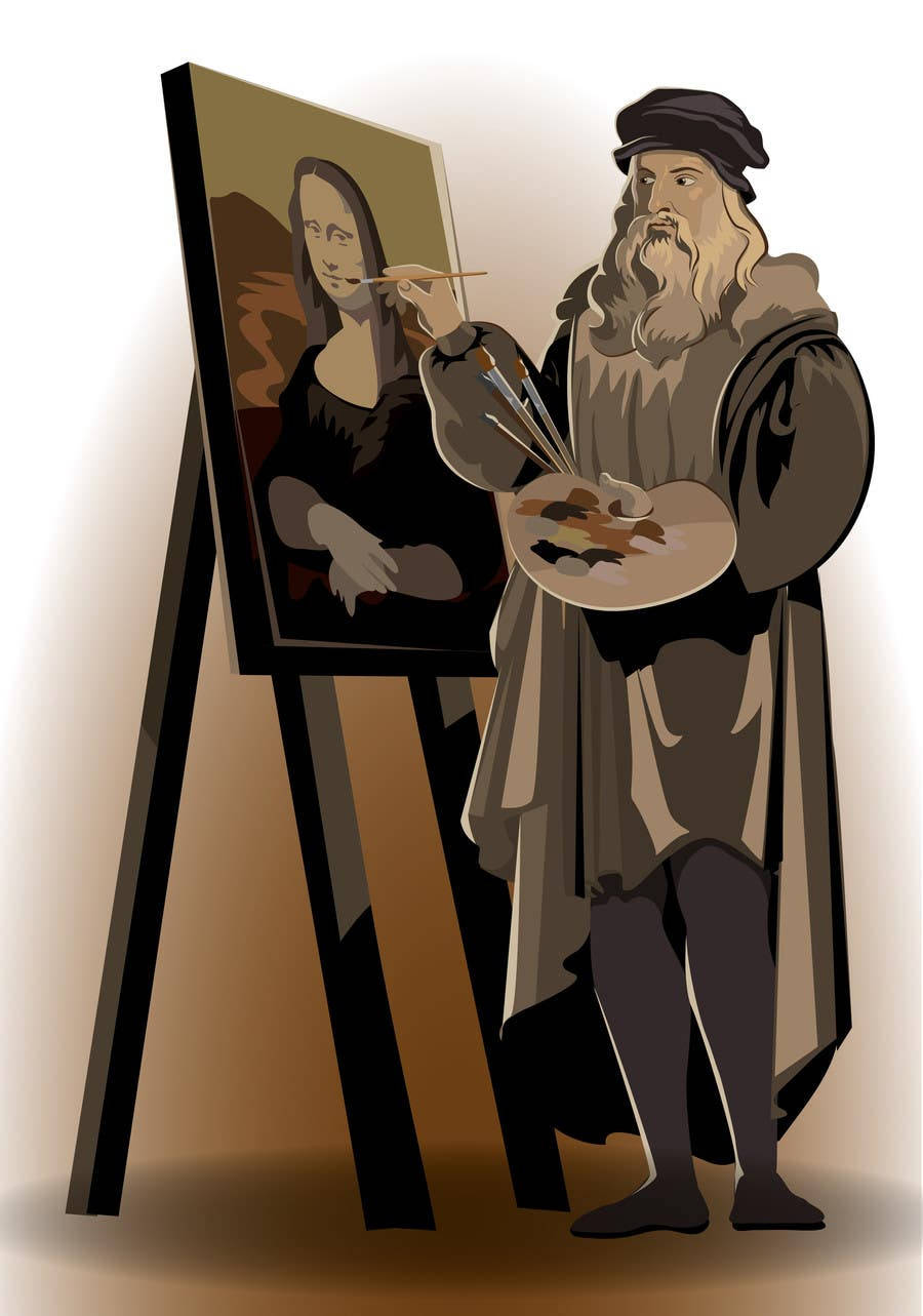 Cartoon Leonardo Da Vinci Background