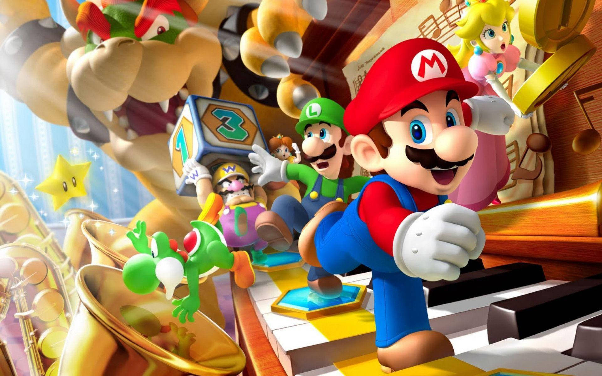 Cartoon Mario And Luigi Background