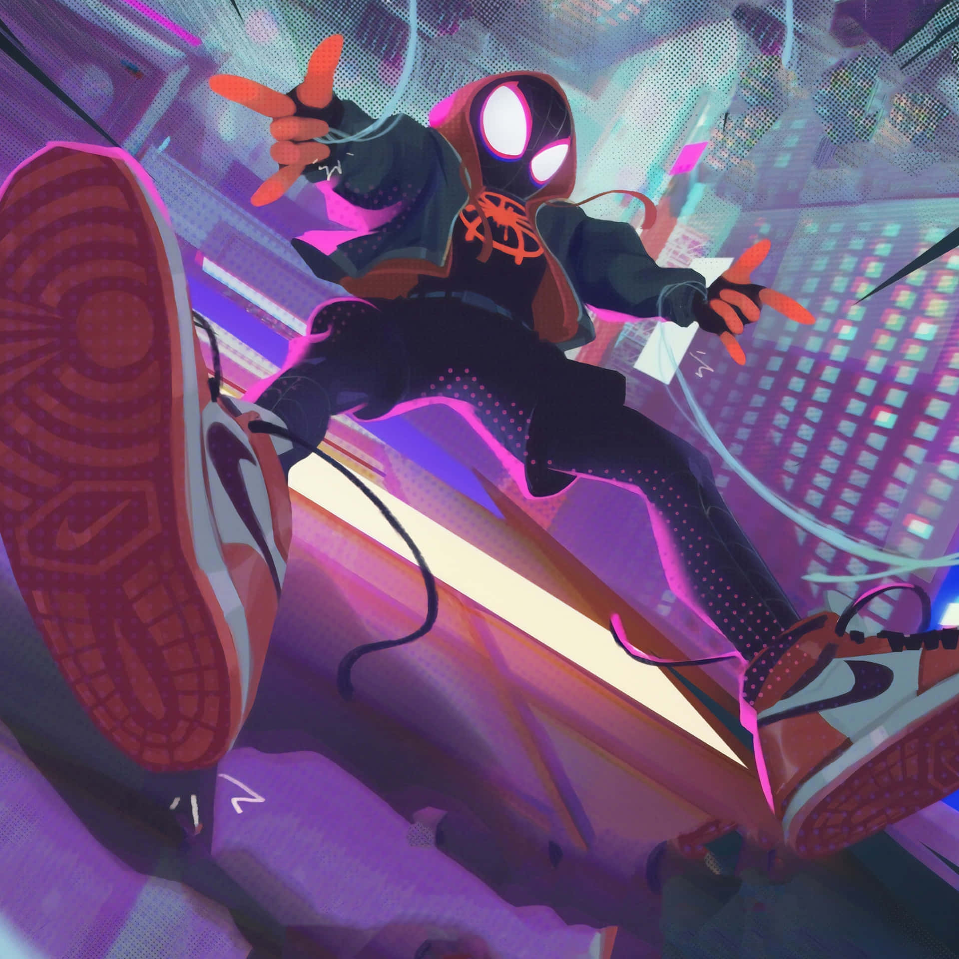 Cartoon Miles Spider Man Pfp Background