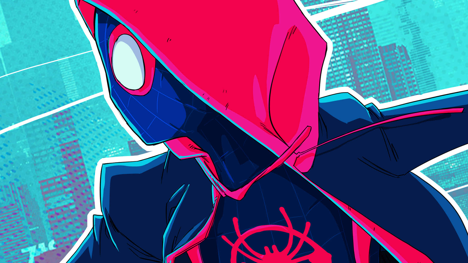 Cartoon Miles Spider Man Pfp Background