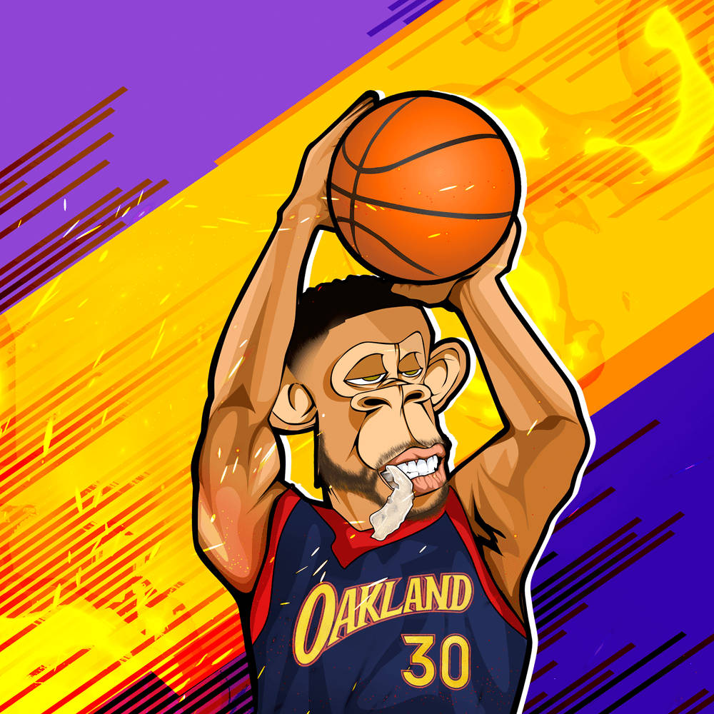 Cartoon Monkey Stephen Curry Background