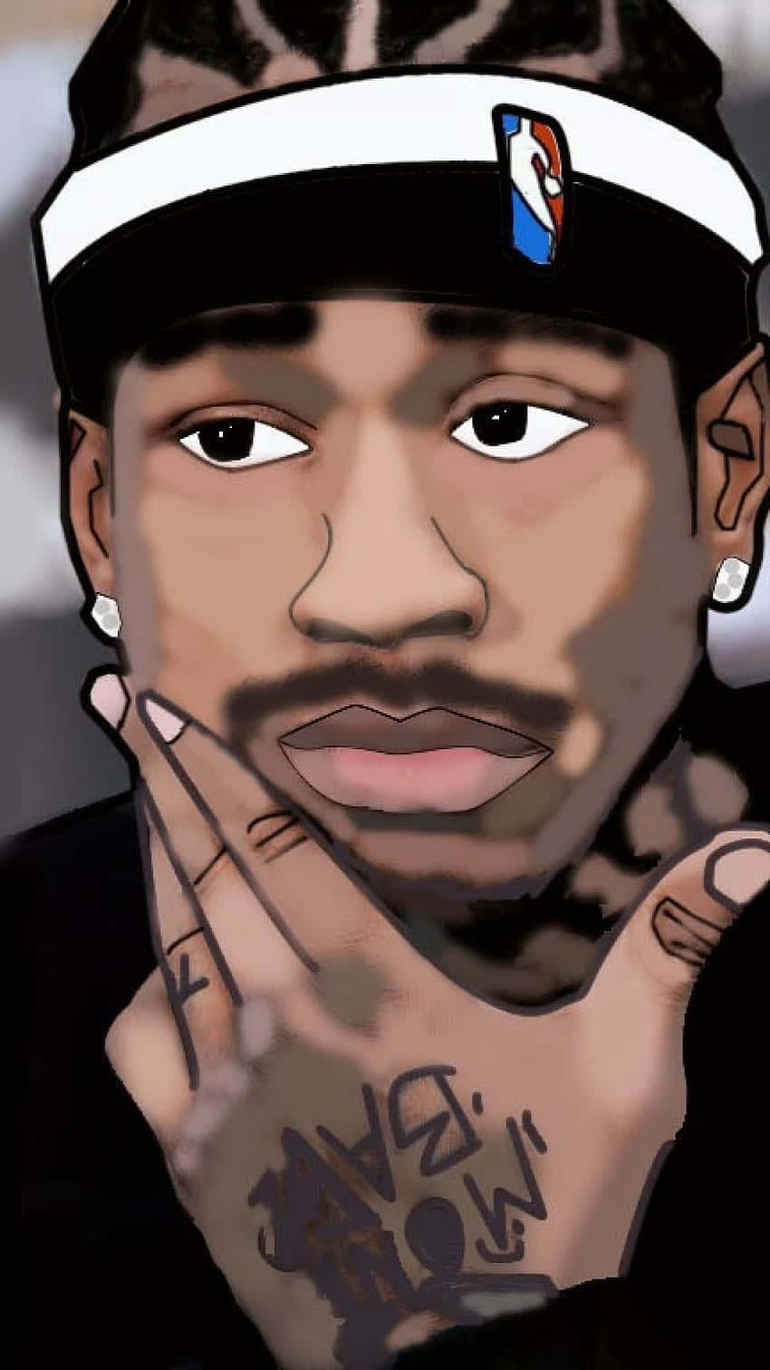 Cartoon Nba Players Allen Iverson