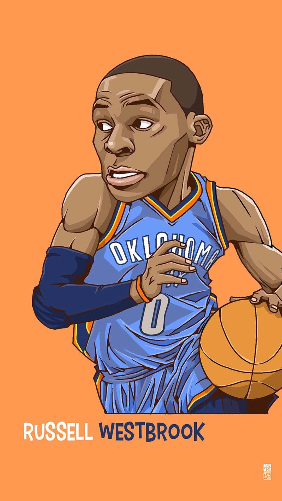 Cartoon Nba Players Russell Westbrook Background