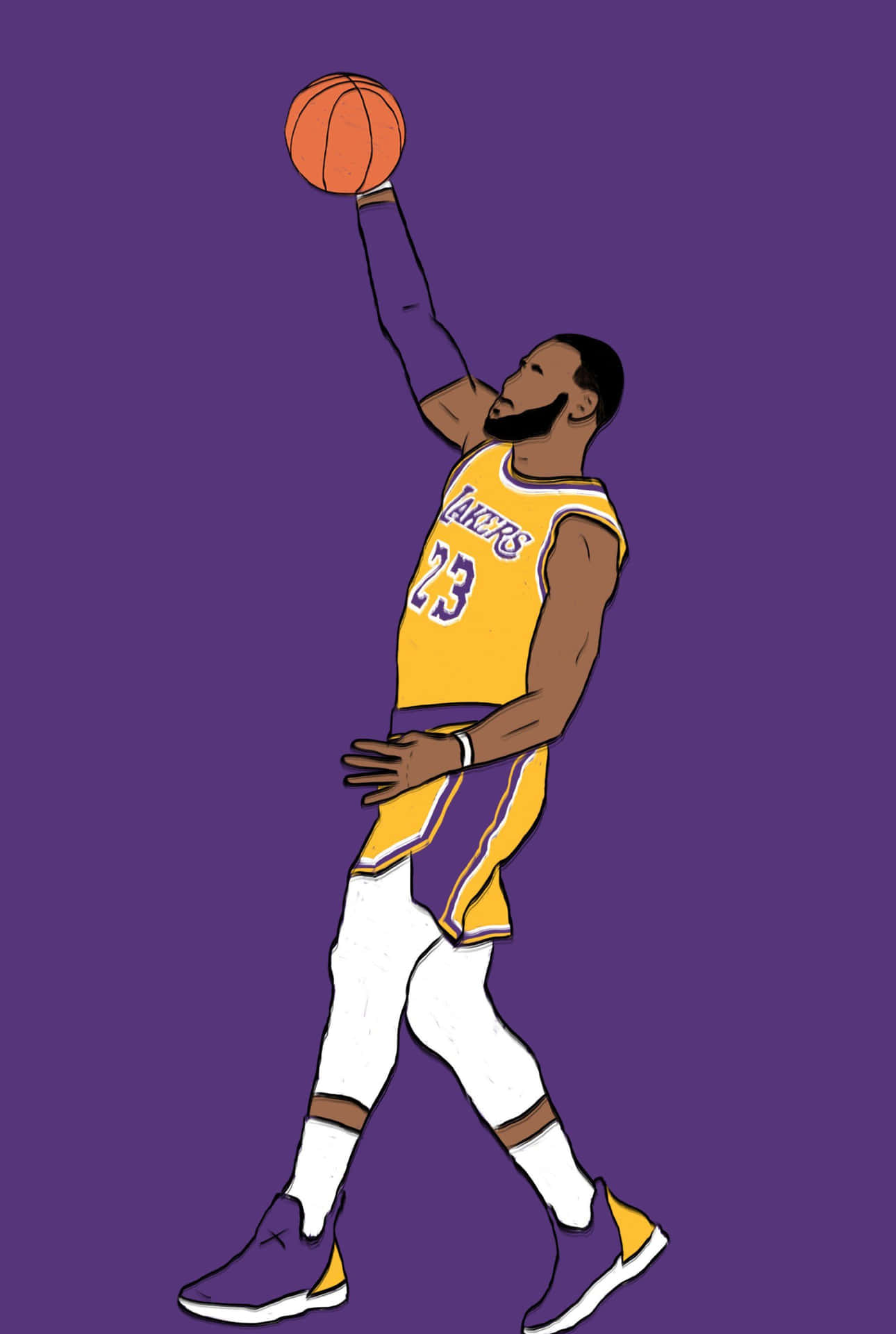 Cartoon Nba Players Shooting Ball Background