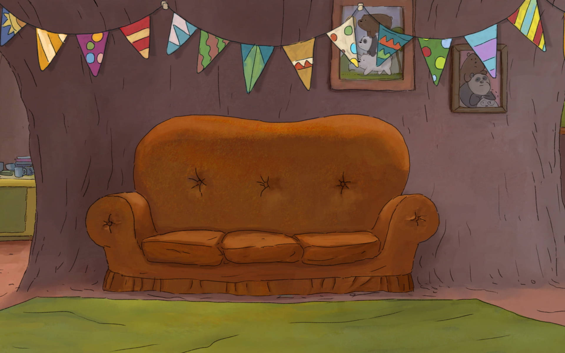 Cartoon Network Brown Couch Background