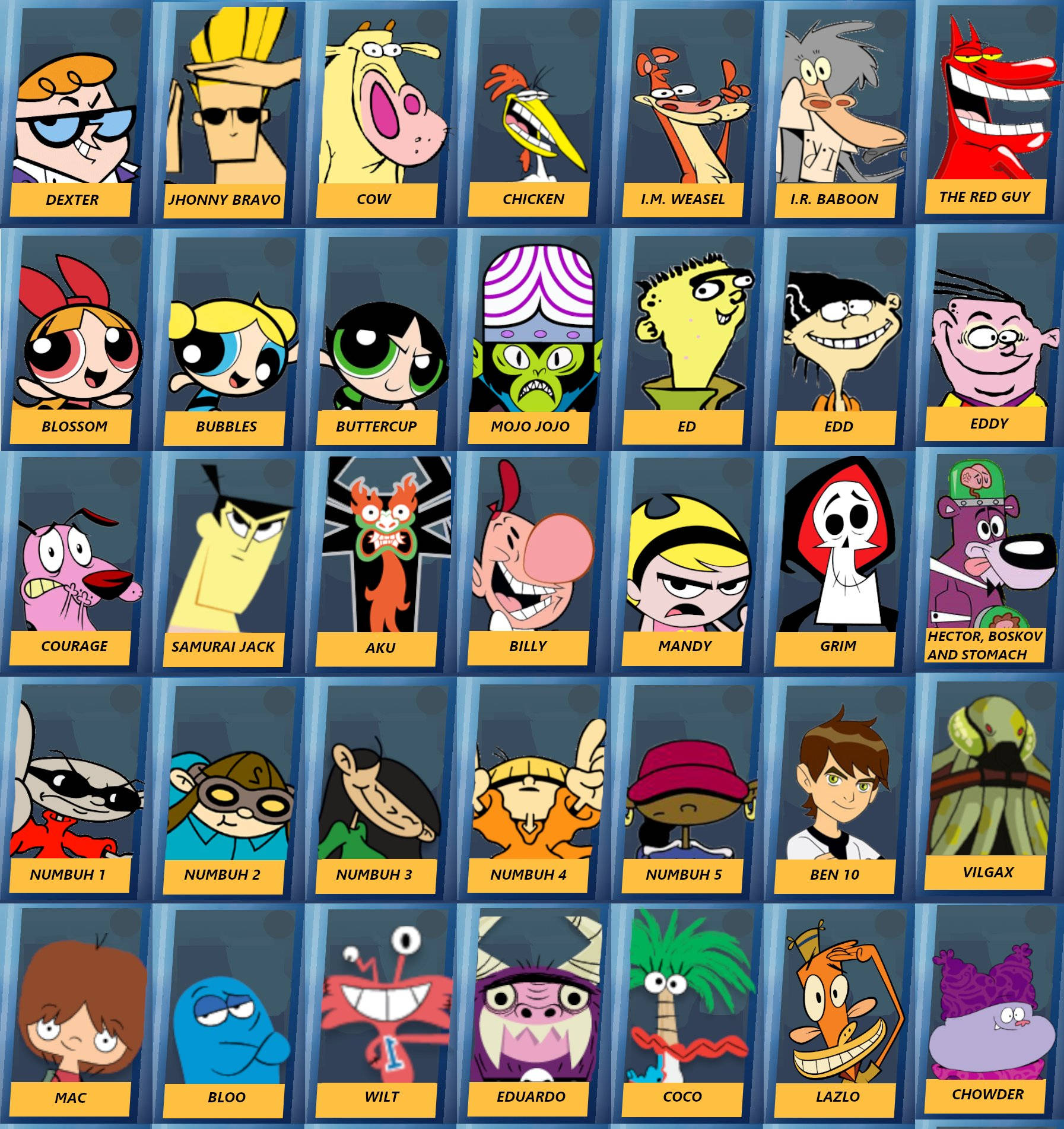 Cartoon Network Characters Card Art Background