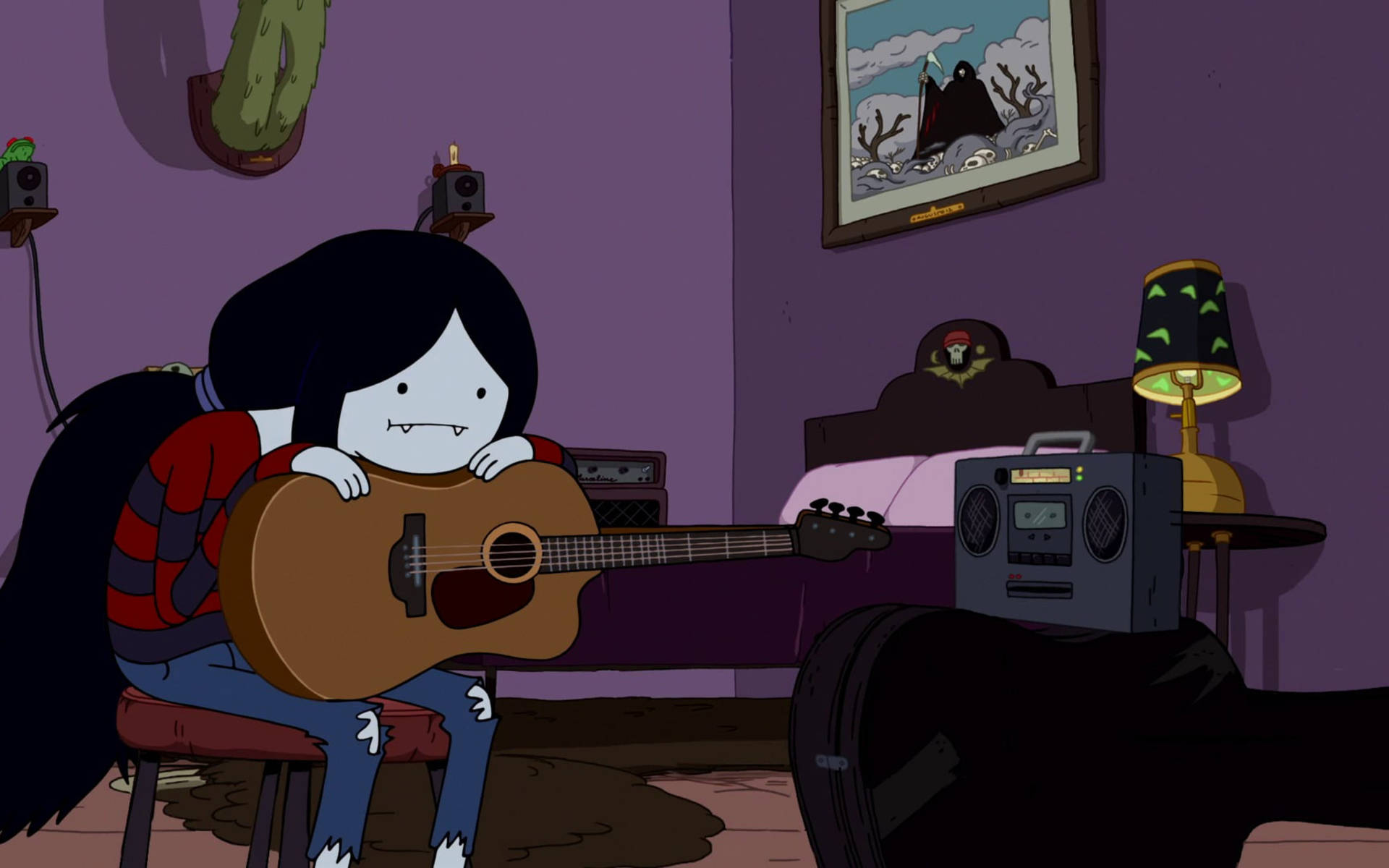 Cartoon Network Marceline With Guitar Background