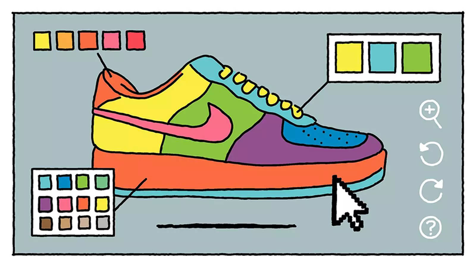 Cartoon Nike Shoe Color Art Background