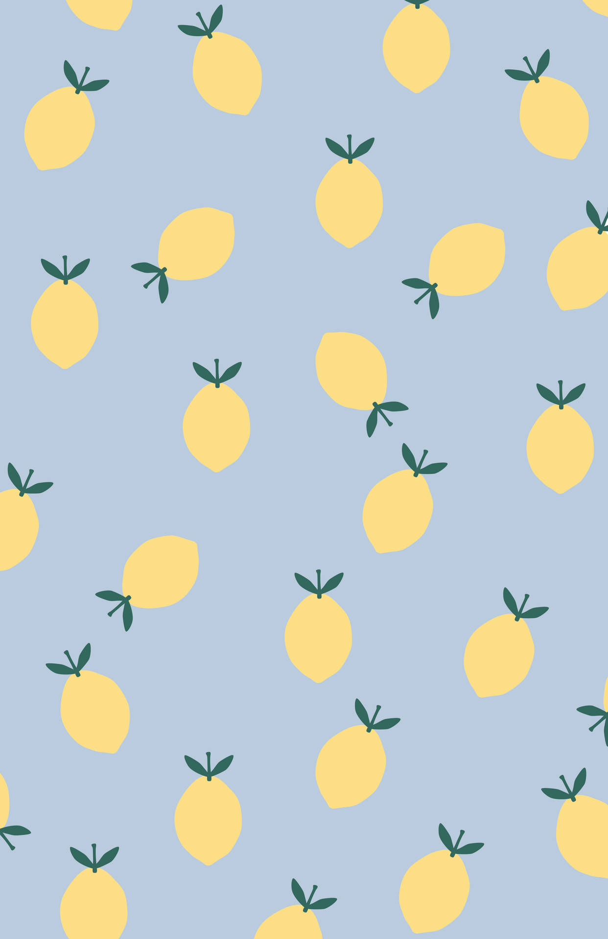 Cartoon Pastel Yellow Lemon Blue Background Background