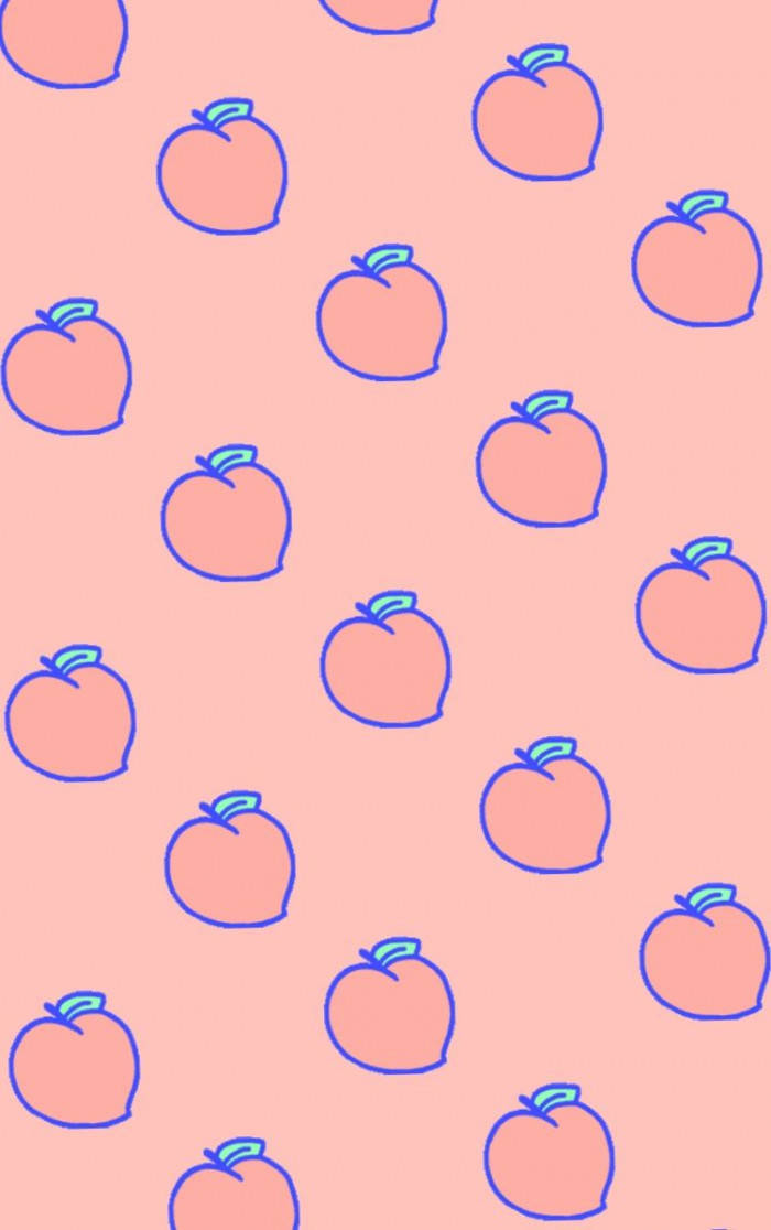 Cartoon Peach Color Aesthetic Phone