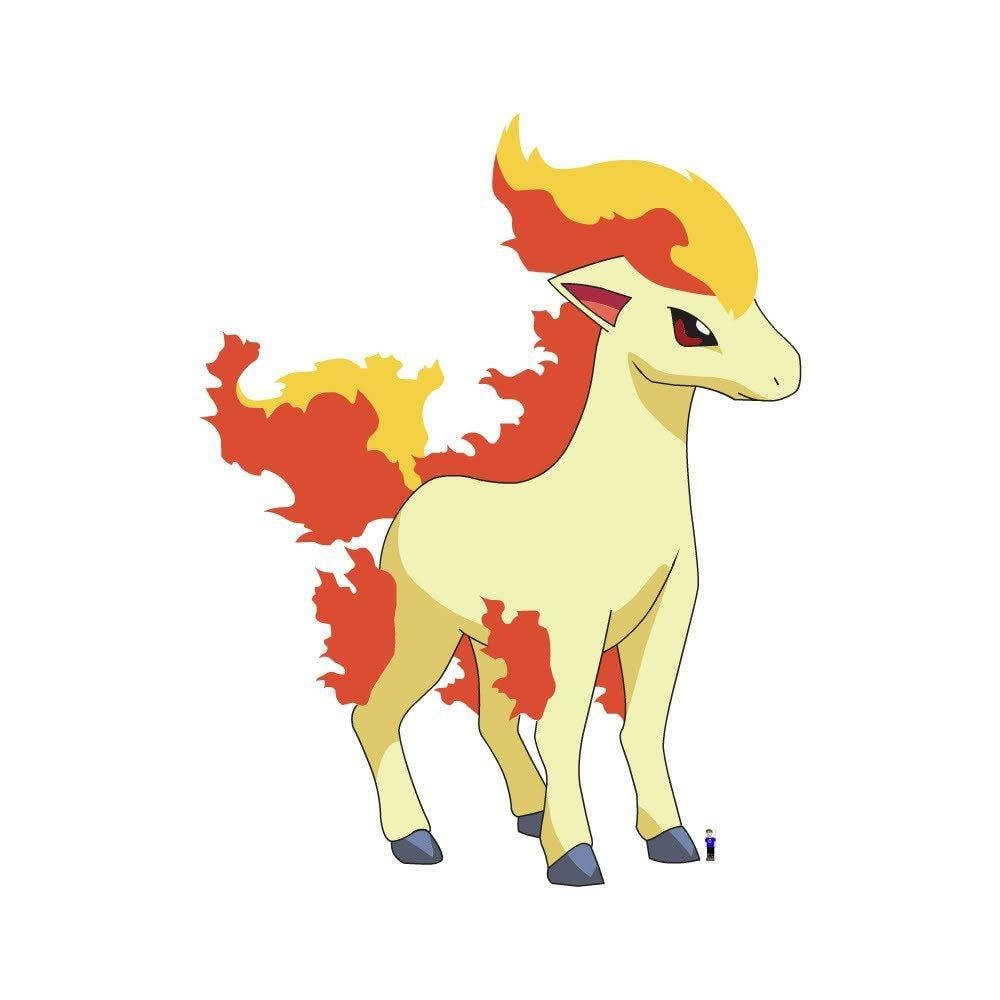 Cartoon Ponyta In White Background