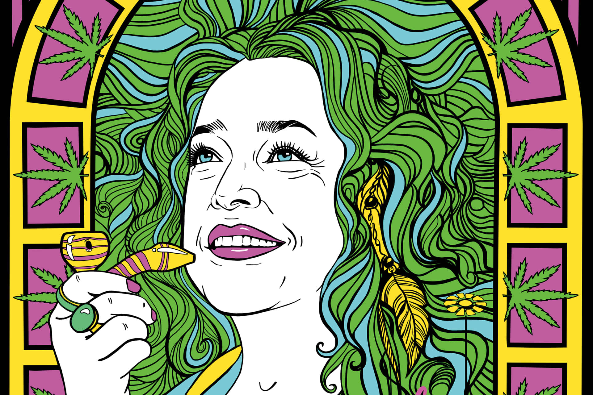 Cartoon Portrait Of Ruth From Disjointed Background