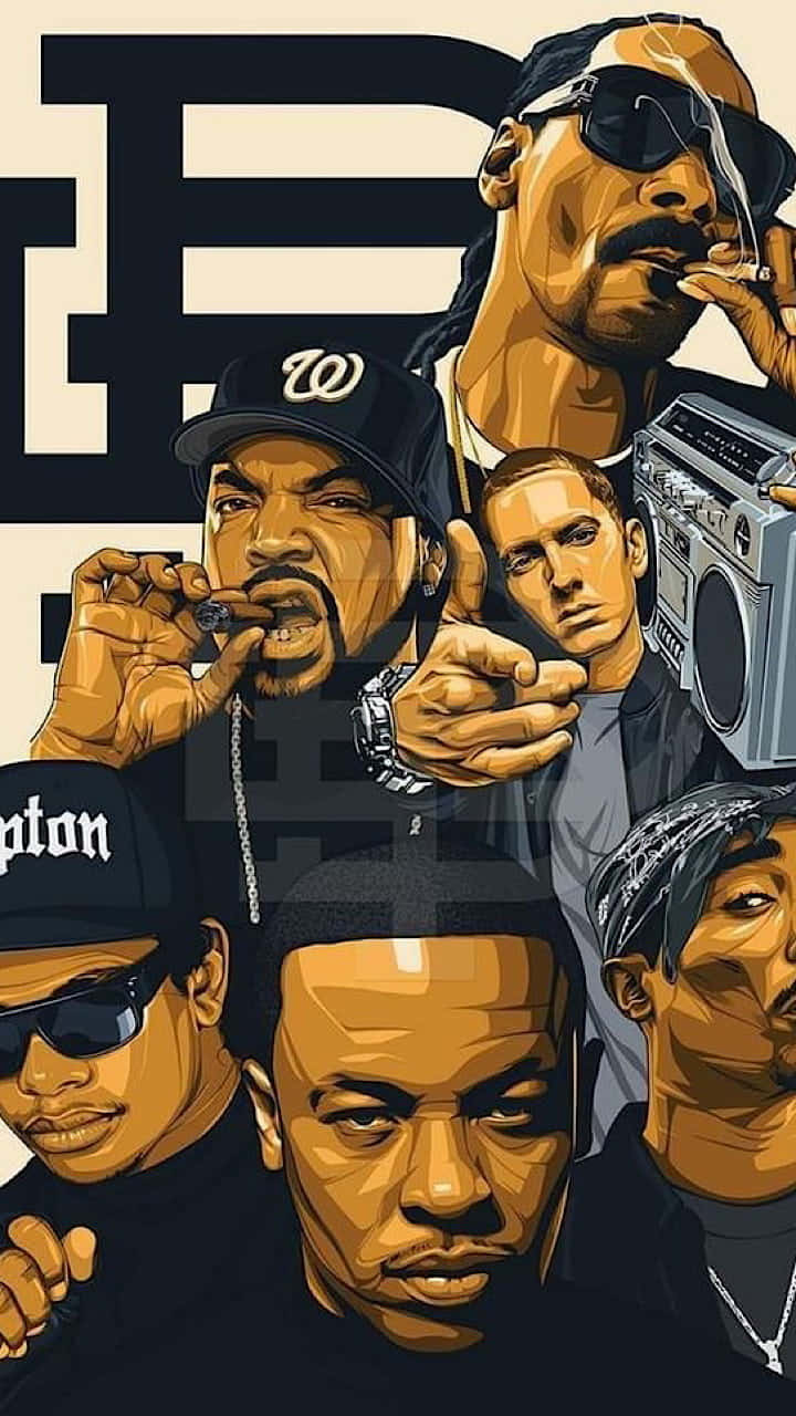 Cartoon Rapper Bringing The Heat Background