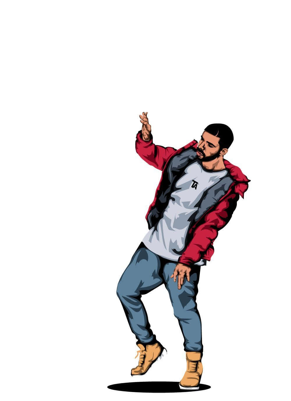Cartoon Rapper Drake Dance Background