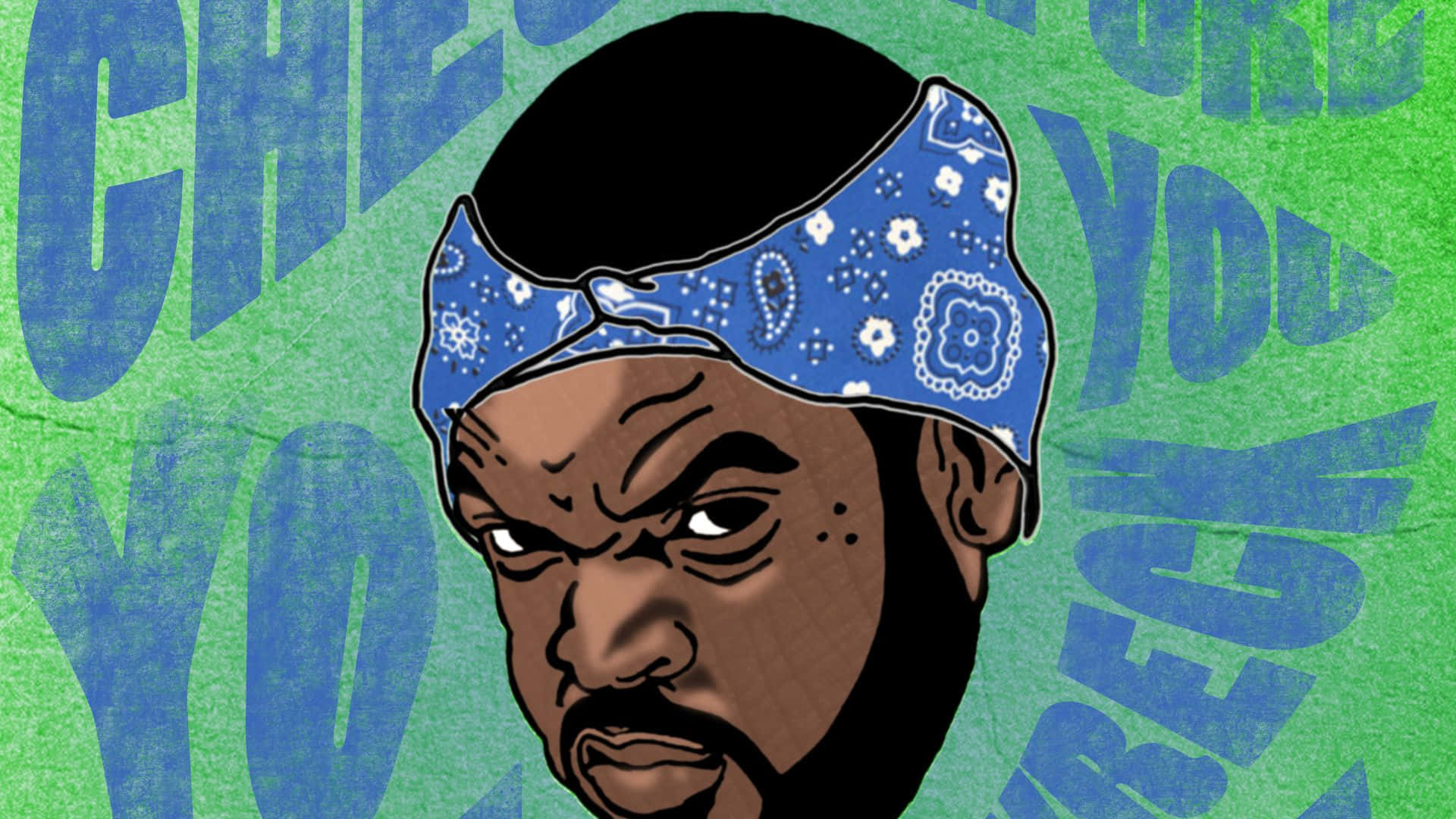 Cartoon Rapper Ice Cube Black History Background