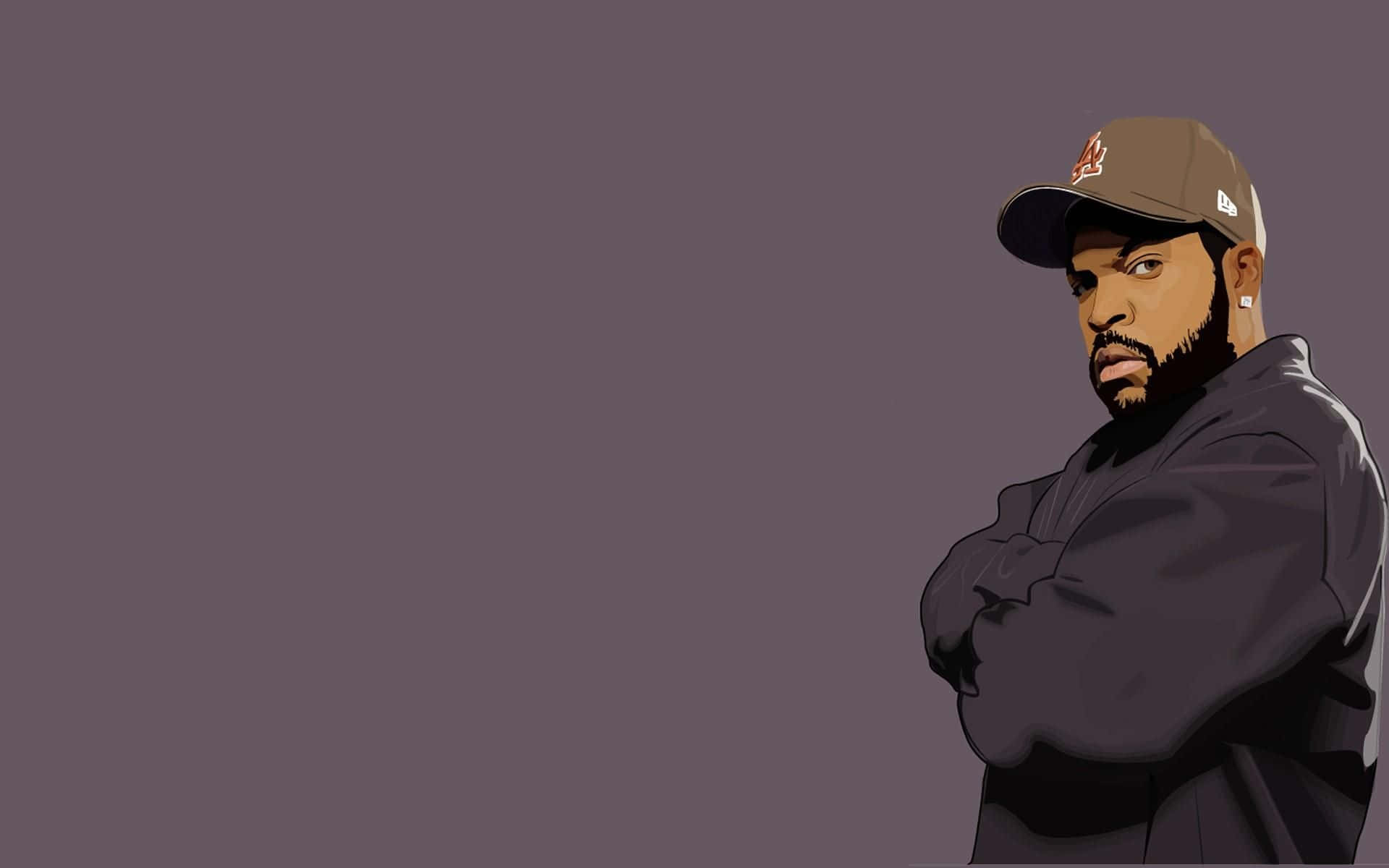 Cartoon Rapper Ice Cube Hip Hop Aesthetic Background