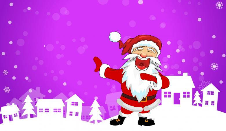 Cartoon Santa Claus Funny Christmas Background