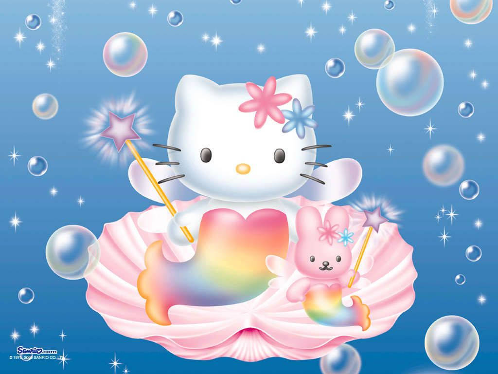 Cartoon Siren Rabbit And Hello Kitty Pfp Background