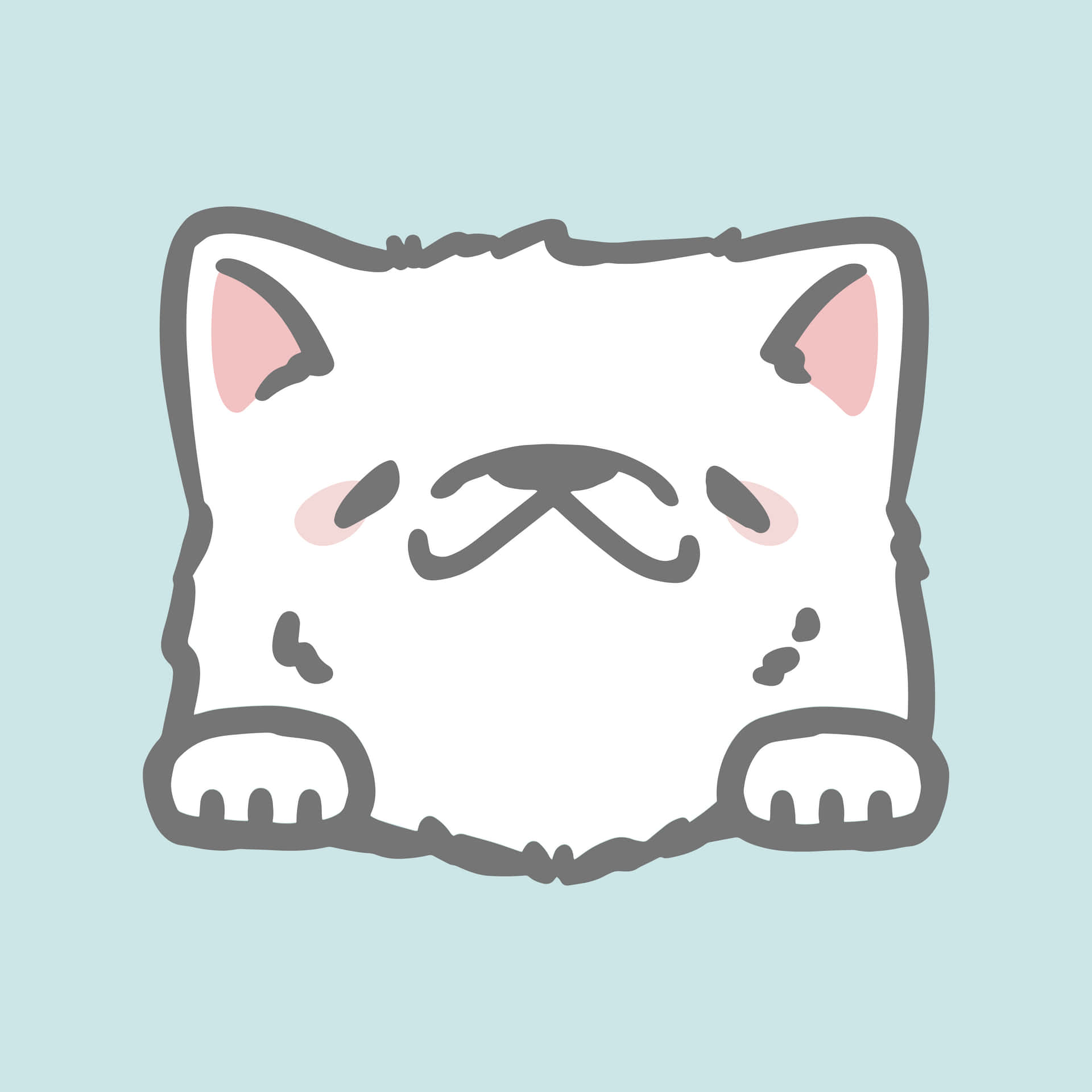 Cartoon Smile Cute Cat Pfp Background