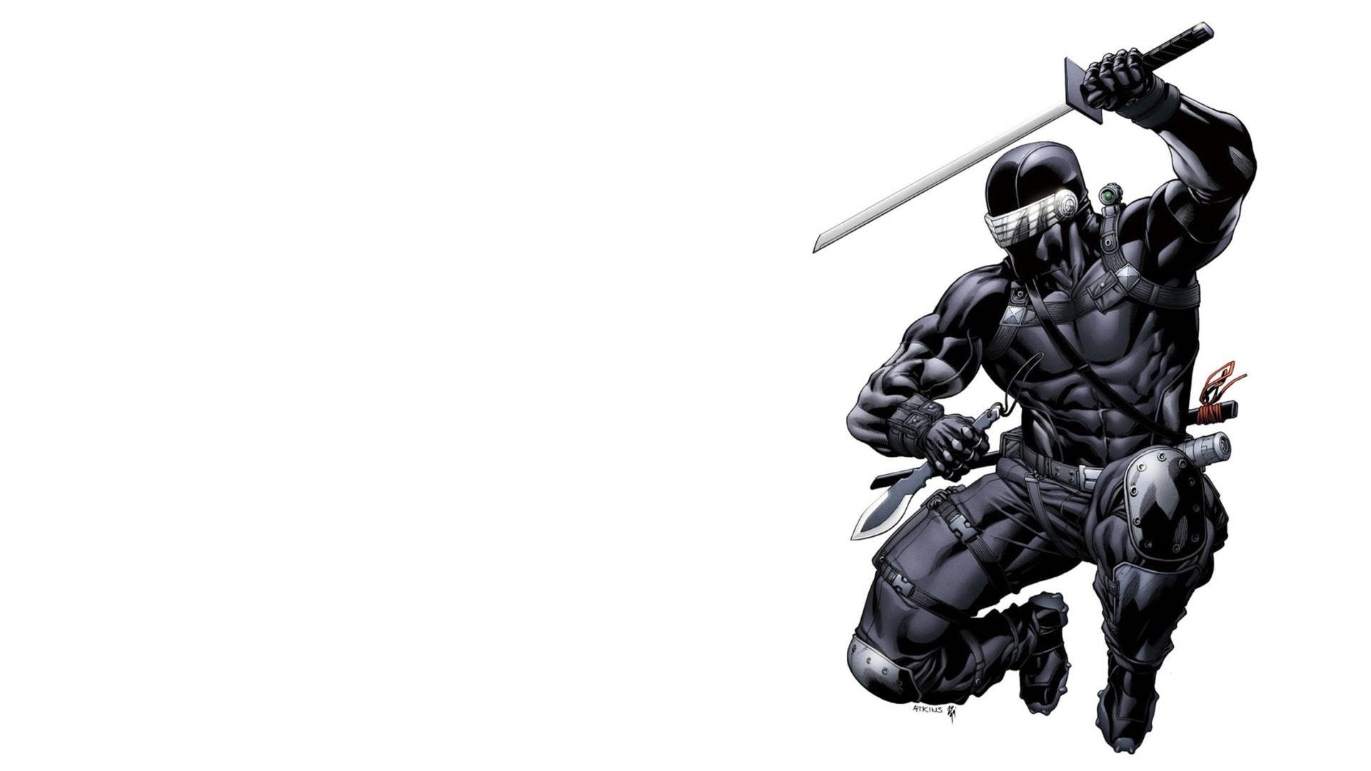 Cartoon Snake Eyes In White