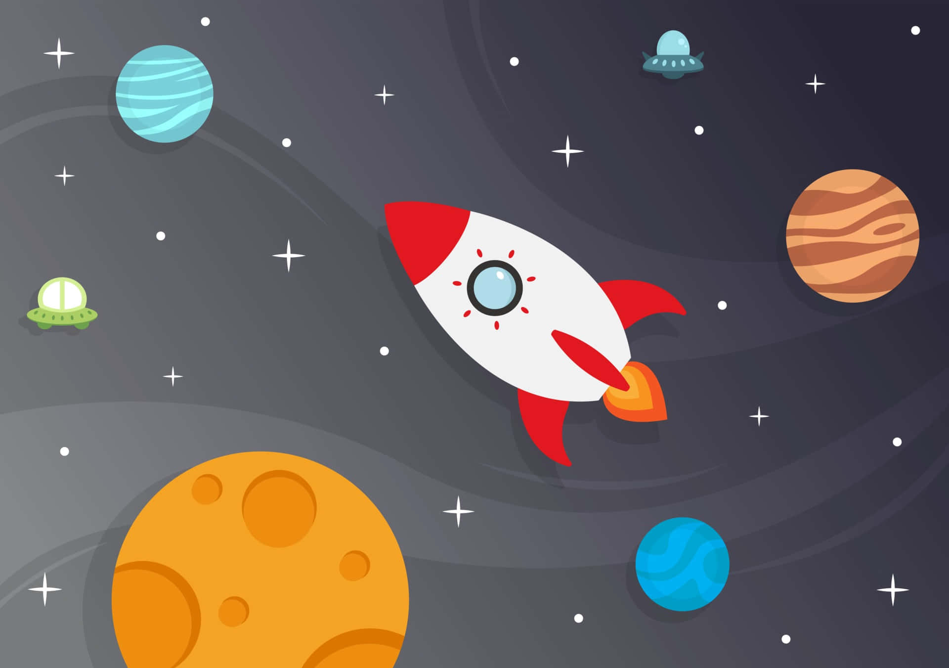 Cartoon Space Exploration Background