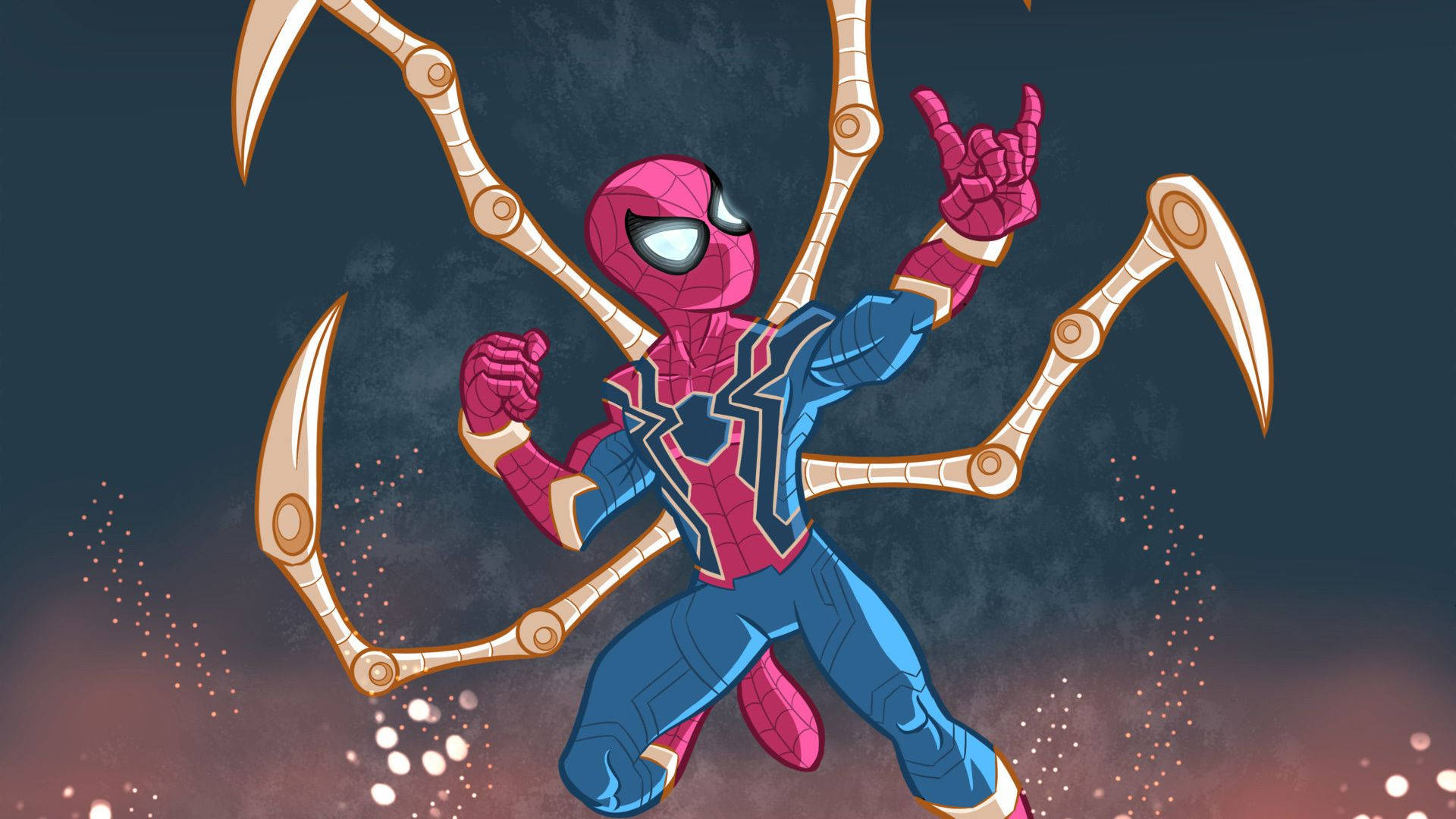 Cartoon Spiderman Iron Spider Claws Background