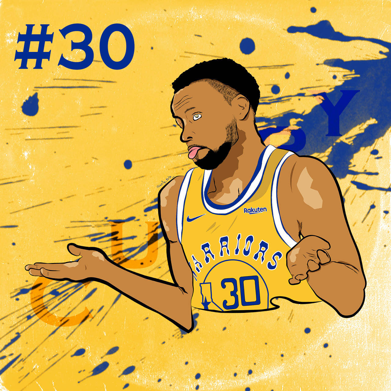 Cartoon Stephen Curry #30 Background