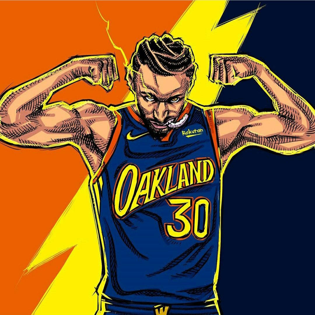 Cartoon Stephen Curry Oakland Background